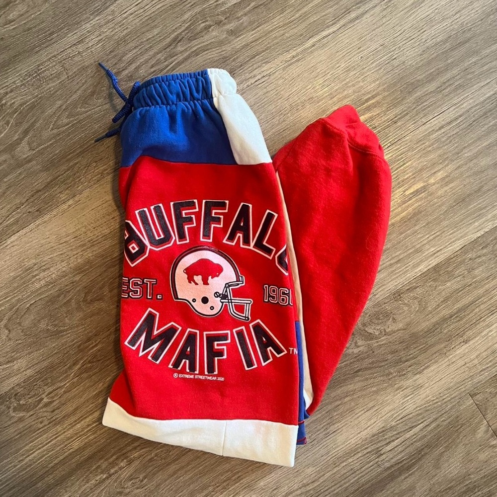 Custom Buffalo bills patchwork joggers